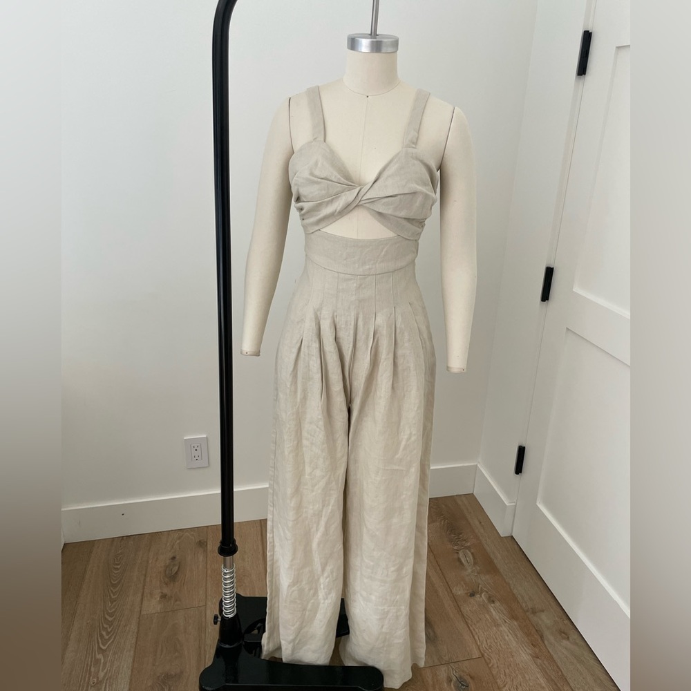 Song of Style neutral linen  Jumpsuit